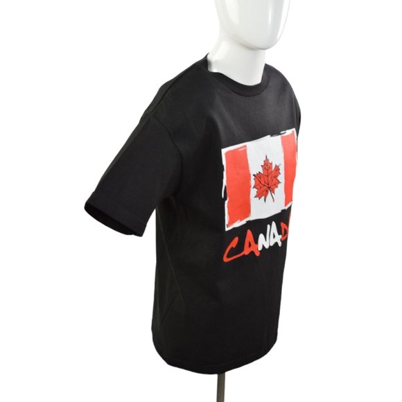Canadian Canada Flag Emblem MEN sz M Tee Shirts Black - Picture 2 of 6